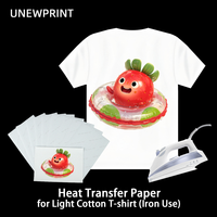 Papier transfert thermique blanc UNEWPRINT pour imprimantes à jet d'encre - Modèle LA4 pour fers à repasser et presses à chaud