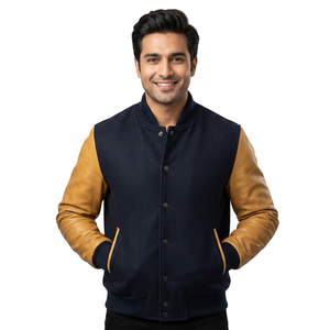 Hot Sales <b>Men's</b> <b>Canvas</b> Varsity <b>Jackets</b> Factory-Made Professional Design Stand Front CollegeBaseballjacket <b>for</b> <b>men</b> - Product Image 1