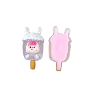 Gros nouveau dessin animé lumineux mignon lapin crème glacée mignon bricolage épingle à cheveux corde résine bijoux accessoires prix le plus bas - Product Image 3