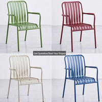Set Meja Kursi Furnitur Luar Ruangan Aluminium Hijau Persegi untuk Teras Restoran, Kebun, Kafe, Kedai Kopi, Penggunaan Komersial