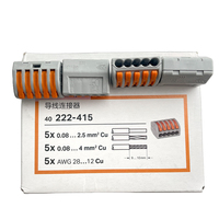 222-415 Auf Lager: Verbindungsstecker mit Hebeln, Brandneu Original Deutsch, 4mm² 5-Leiter, Graues Gehäuse, Orange 222 415