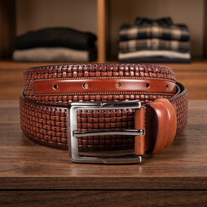 Ceinture pour homme en cuir de vachette BS INTERNATIONAL, style fête, imperméable, robuste, écologique, haute résistance, avec boucle en acier à ardillon – Meilleure vente - Product Image 1