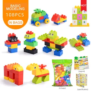 Gorock – blocs de construction créatifs Diy, plaque de Base éducative, jouets pour enfants avec briques Legoed, 108 pièces