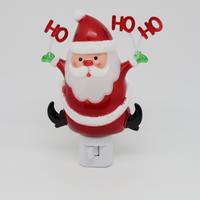 Luz Nocturna LED de Santa Claus HO HO HO, Giratoria 360°, Lámpara Cálida Suave, Decoración Navideña para el Hogar, Venta al Por Mayor, Regalo OEM