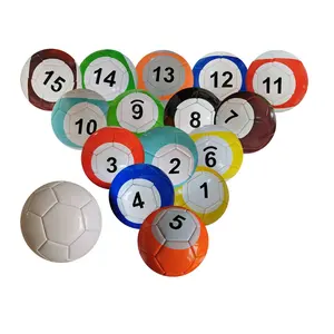 ActEarlier 1 pack 16pcs size 5 table billiards football snooker football soccer ball with ball pump big net bag