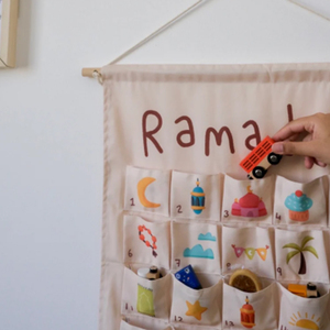 Calendrier du Ramadan adorable pour enfants, décoration murale en <span class=keywords><strong>coton</strong></span> polyester <span class=keywords><strong>réutilisable</strong></span> pour le mois saint du Ramadan Moubarak - Product Image 3
