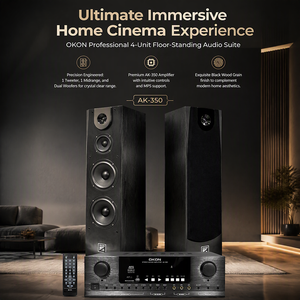 OKON OK-2850 High End Tower <b>Speaker</b> Home System Professional KTV Dual 8-inch Wooden Subwoofer Stereo OK-2850 Surround Sound Deli - Product Image 3