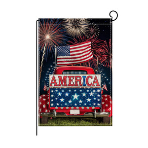 Independence Day <b>Memorial</b> Day Garden Flag Decoration Indoor Outdoor Hanging American Holiday Banner Polyester Fabric - Product Image 3