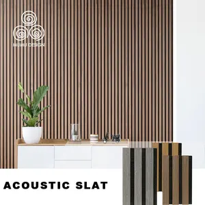 MUMU Walnuss Akustik decke Bankettsaal Interieur Gerade Welle Akustik latte Holz Wand paneel