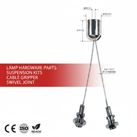 Kit de suspension pour lustre LED en fil de laiton et d'acier, longueur personnalisée, avec crochet à ressort et conception à fil croisé, charge maximale