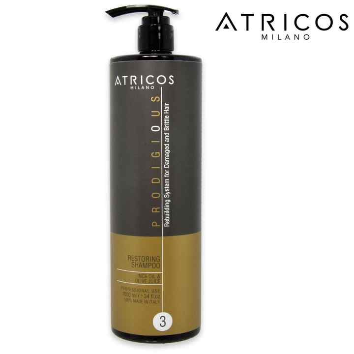 Atricos Restoring 500ml Hydrating Gel Shampoo Moisturizing Nourishing for Damaged Dry Hair Featuring Refreshing Amino Acids