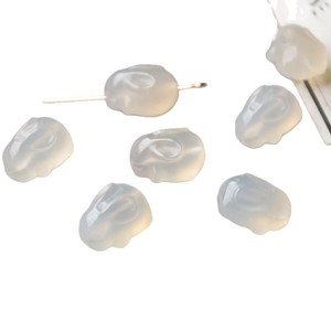 Pendentif lapin sculpté en agate naturelle, perles intercalaires à trou ouvert pour la fabrication de bracelets, matériel de bijouterie DIY - Product Image 5