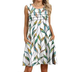 Vestido holgado con bolsillos y estampado nuevo para mujer, primavera-verano - Product Image 2