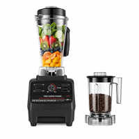 Mixeur Commercial 2-en-1 Robuste 2200W Multifonction Insonorisé Haute Vitesse pour Smoothies et Broyage 5+ Vitesses Anti-Fuite
