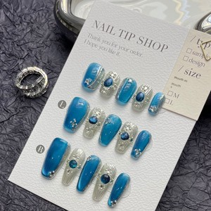 <span class=keywords><strong>Coral</strong></span> Manor - <span class=keywords><strong>Uñas</strong></span> Postizas Hechas a Mano de Alta Gama con Forma de Almendra, Diseño de Lazo, Estrella y Estampado de Leopardo Brillante - Product Image 2