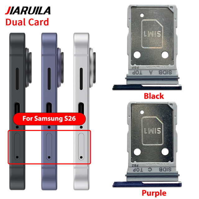40% off Dual Sim Card Tray Holder Adapter for Samsung S26 Plus Ultra SIM Card Tray Slot Adapter Replacement Parts Bulk Discounts