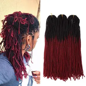 Nhà Máy Trực Tiếp Bán Buôn Sợi Tổng Hợp Crochet Bện Tóc Mở Rộng Ombre Màu Micro Mini Thẳng Dreadlocks Chị Locs