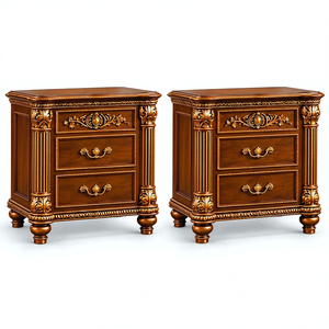 Juego de Dormitorio de Madera Hecho a Mano Royal Regency, Juego de Dormitorio Barroco con Corona Imperial, Cama King Size con Mesa de Noche y Cómoda, EE. UU. - Product Image 4