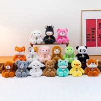 Nouvelle série de peluches mignonnes en forme d'ours et de lapin avec oreilles mobiles, rembourrage en coton 3D, couleurs et tailles personnalisables