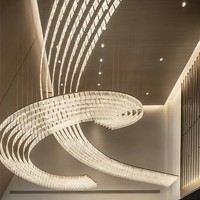 Lustre Moderne Personnalisé en Acrylique pour Villa, Escalier Duplex, Hôtel, Hall d'Entrée du Service Commercial