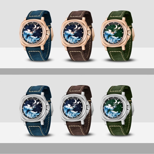For YS014 Luxury Men's Stainless Steel Wristwatch Leather Strap Seiko Sapphire Crystal Waterproof Automatic Mechanical
