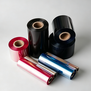 Ruban en satin doré pour transfert thermique, 110 mm * 300 m, ruban en résine lavable pour imprimante, pour l'impression de boîtes cadeaux, d'étiquettes textiles - Product Image 1