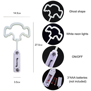Juguete Luminoso de Moda, Barra Luminosa LED de 10 Pulgadas con Diseño de Fantasma, Ideal para Disfraces de Halloween y Fiestas - Product Image 6