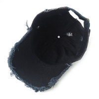 Sombrero de mezclilla desgastado vintage Gorra de béisbol rasgada de mezclilla lavada personalizada Clip ajustable para ajuste universal