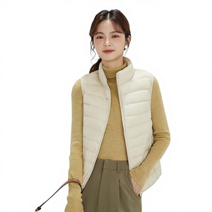 <span class=keywords><strong>Doudoune</strong></span> <span class=keywords><strong>sans</strong></span> manches légère décontractée pour <span class=keywords><strong>femme</strong></span>, collection Automne Hiver 2024, coupe courte, grande taille, 90% duvet de canard blanc, col montant Pinghu - Product Image 1