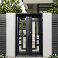 Portes élégantes durables en fer forgé à double feuille pour les villas Application élégante de porte en fer