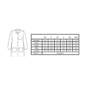 Blouse de laboratoire blanche professionnelle à manches longues à 3 poches de 39 pouces unisexe fabriquée de haute qualité dans un style unique - Product Image 5