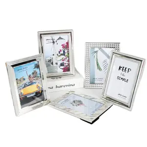Jinnhome Metal Frames Rope Design Silver Metal Frame, 4x6, 5x7, 6x8 For Table-top Standing Or Wall hang Display Picture Frame