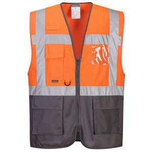 PORTWEST - C476OGYL Warsaw Executive chaleco naranja/gris-EAN 5036108346479 ROPA DE TRABAJO DE 2017 - Product Image 1