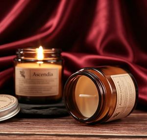 Bougie parfumée Ascendia en cire de soja, dans un bocal en verre, faite à la main, aromathérapie, écologique, pour les fêtes, Noël, minimaliste, florale, végétale, pour la maison - Product Image 3