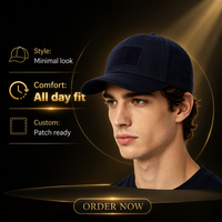 Gorra de béisbol de alta calidad de fábrica, con logo personalizado, ajustable, con peluche mágico, sin logo.