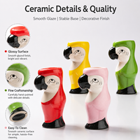 Vaso de Chupito de Cerámica con Forma de Loro Colorido, Pintado a Mano, Taza Creativa con Figura de Animal, Decoración para Mesa del Hogar, Regalo, OEM, ODM, Venta al por Mayor