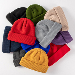 Wholesale 100% Acrylic Custom 3D Embroidery Logo <b>Winter</b> Knitted <b>Hats</b> Skull Cap Short Cuffed Beanie for Men Women - Product Image 2