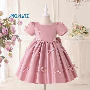 Mqatz Chất Lượng Cao Satin Trẻ Em Của Công Chúa Dresses 4 Năm Hoa Cô Gái Mùa Hè Thiết Kế Áo Dài L6015 - Product Image 1