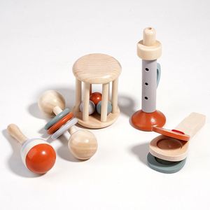 Ensemble de 5 hochets musicaux en bois pour tout-petits, kit d'apprentissage musical, jouets sensoriels éducatifs Montessori pour enfants - Product Image 1