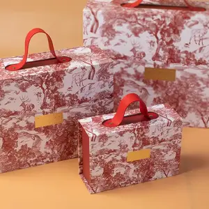 Пользовательские Роскошные ювелирные изделия высокого класса бумажная упаковка День матери Подарочная коробка с ручкой