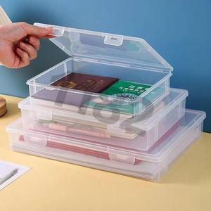 A4 Document Organizer <b>Box</b> Transparent Plastic Storage For Home Office Desktop Use 400 Capacity Waterproof Rectangle Shape - Product Image 5