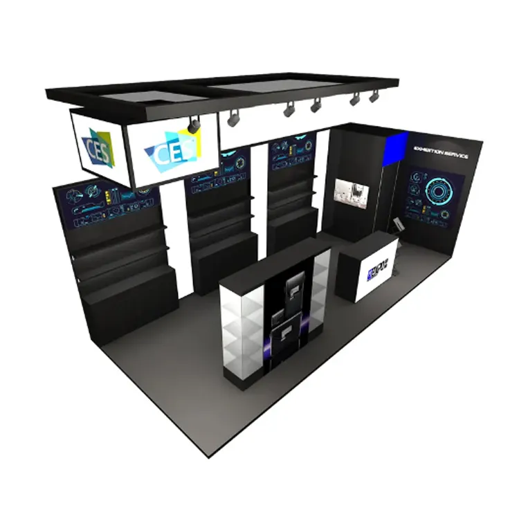 Fiera struttura in legno modulare stand espositivo IZEXPO uso multiplo costruzione veloce 30x30 vetrina isola stand