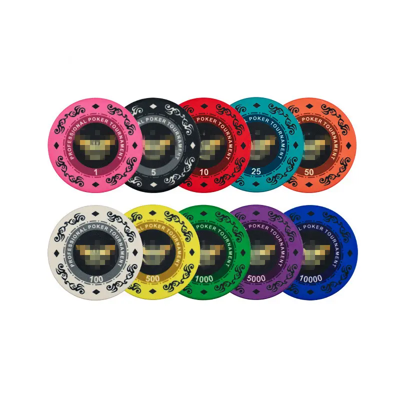 Barato alta qualidade 39mm 43mm multi cor logotipo personalizado casinho chips de poker