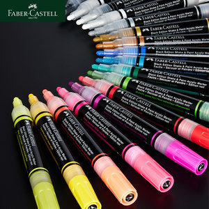 Marqueur acrylique à base d'eau <span class=keywords><strong>Faber</strong></span>-<span class=keywords><strong>Castell</strong></span> allemand, type valve, double pointe, pour écriture, graffiti, affiches POP, publicité, art - Product Image 2