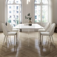 Italienische Luxus-Esszimmer-Sets Tisch und Stuhl Acryl Marmor Modernes Esszimmer-Set