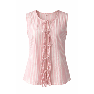 Blusa sin Mangas con Estampado Floral para Mujer, con Detalle de Lazo, Informal, para Uso Diario, Elegante, Verano, Calidad de Exportación ODM, Proveedor Mayorista - Product Image 2