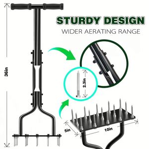 Kit d'outils de jardin en acier inoxydable pour l'aération manuelle des pelouses, idéal pour l'aquaculture, les cours, les terrains de jeux et les jardins, usage industriel et DIY - Product Image 3