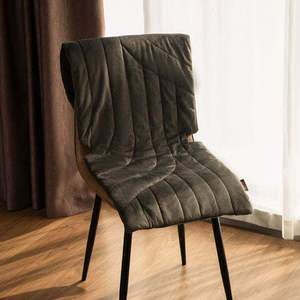 Heated <b>Chair</b> Cushion Dark Gray Rectangle Velvet Polyester Seat <b>Pad</b> For Home Use GG-HP001 Model - Product Image 1