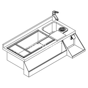 Refroidisseur de station de cocktail à <span class=keywords><strong>4</strong></span> <span class=keywords><strong>tiroirs</strong></span> en acier inoxydable avec bac à glace - Product Image 4