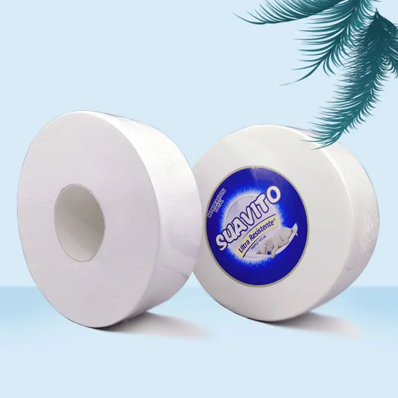 Großhandel zweilagiges kunden spezifisches Design gedruckt einzeln verpackt biologisch abbaubare billige Toiletten papier Jumbo-Rolle